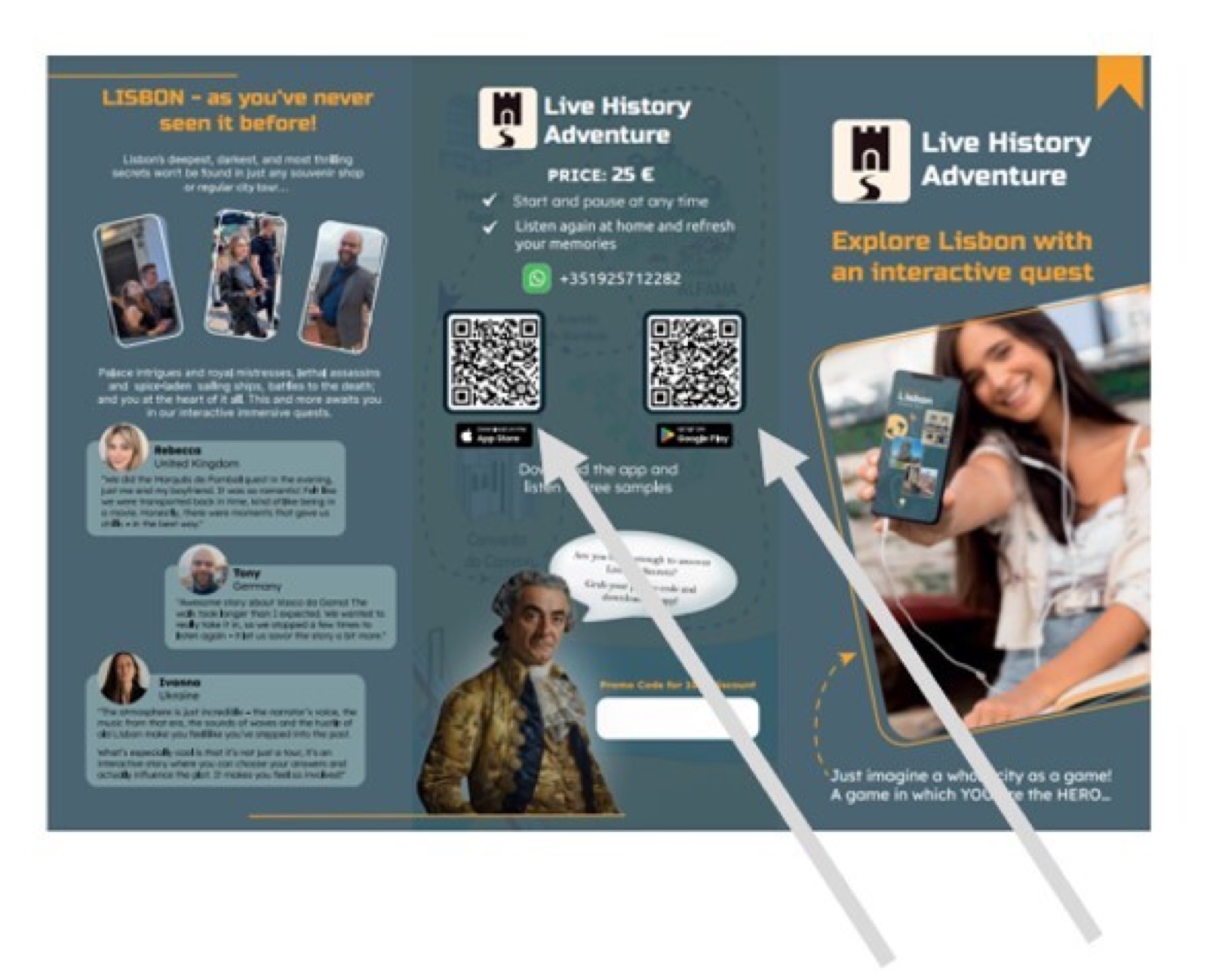Códigos QR no folheto