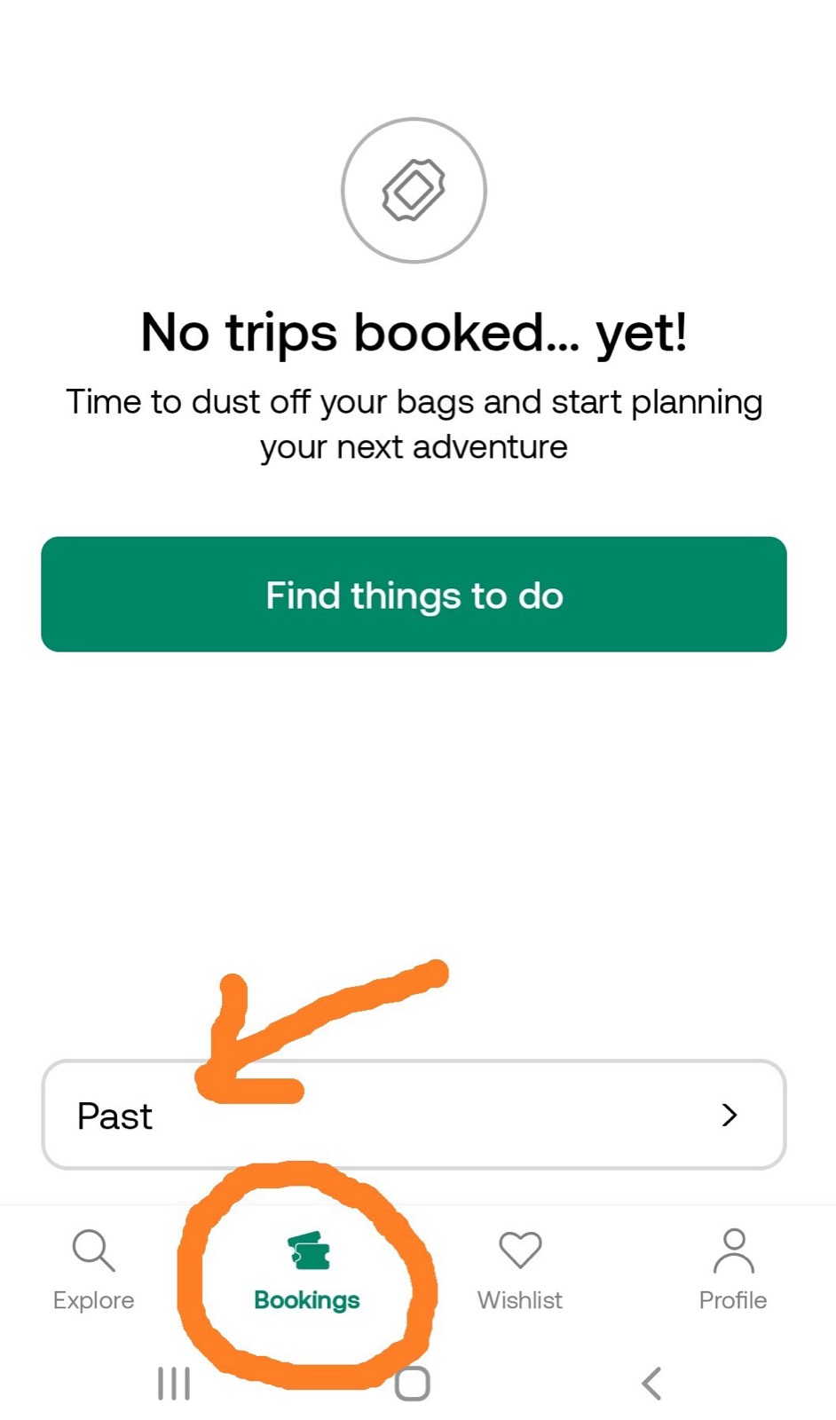 Раздел Bookings → Past в Viator